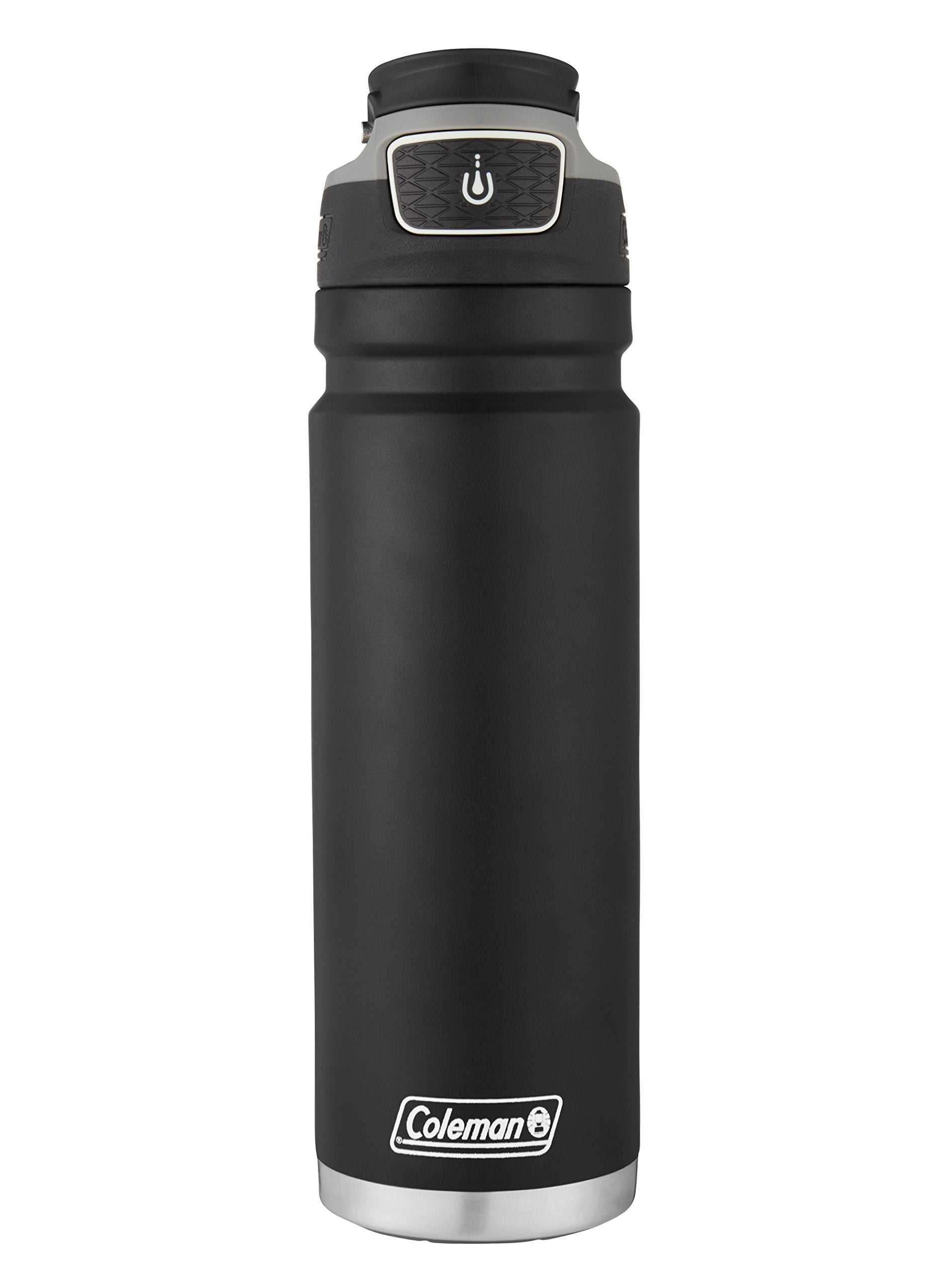 Coleman Freeflow Autoseal Stainless Steal Water Bottle, 24Oz, Black